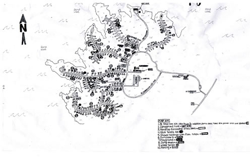 Map of Wayne Fitzgerrell camping sites